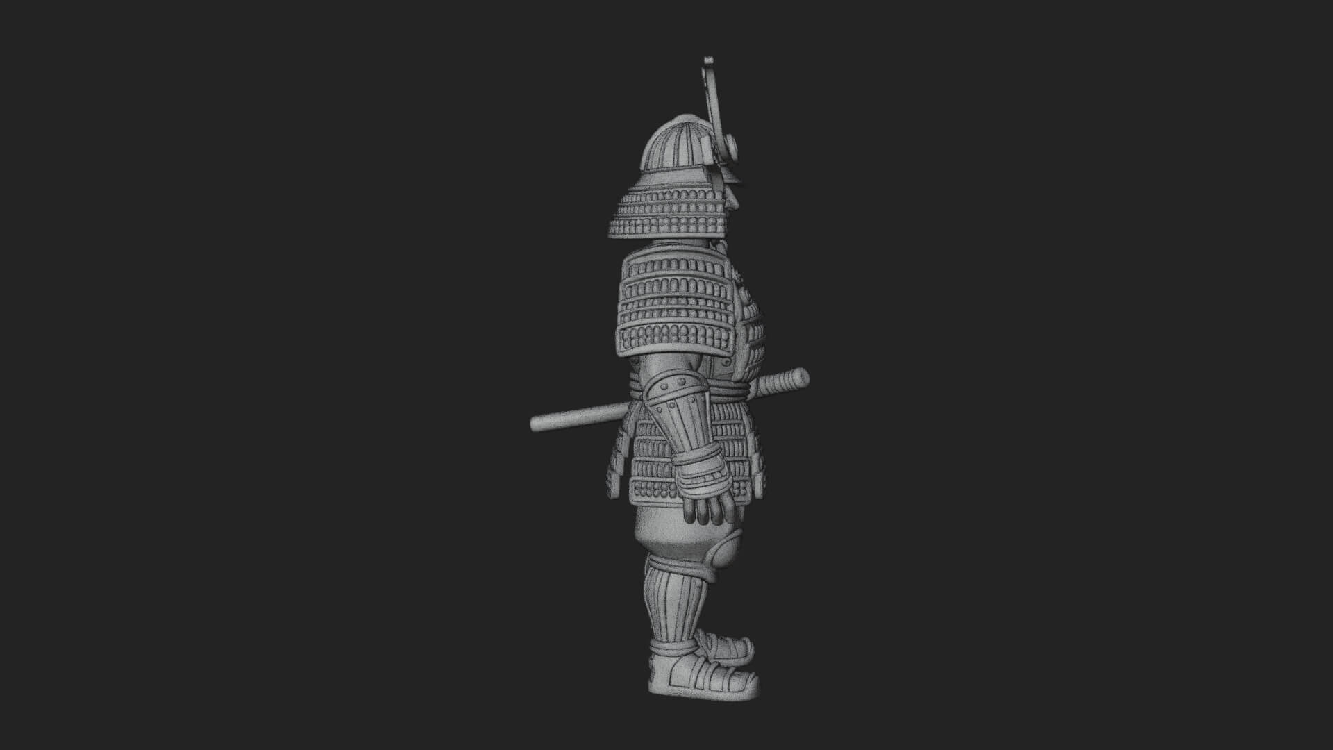 Samurai Armor Display Statue Design 6 3D Print Model 3D Model