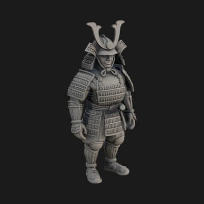Samurai Armor Display Statue Design 6 3D Print Model