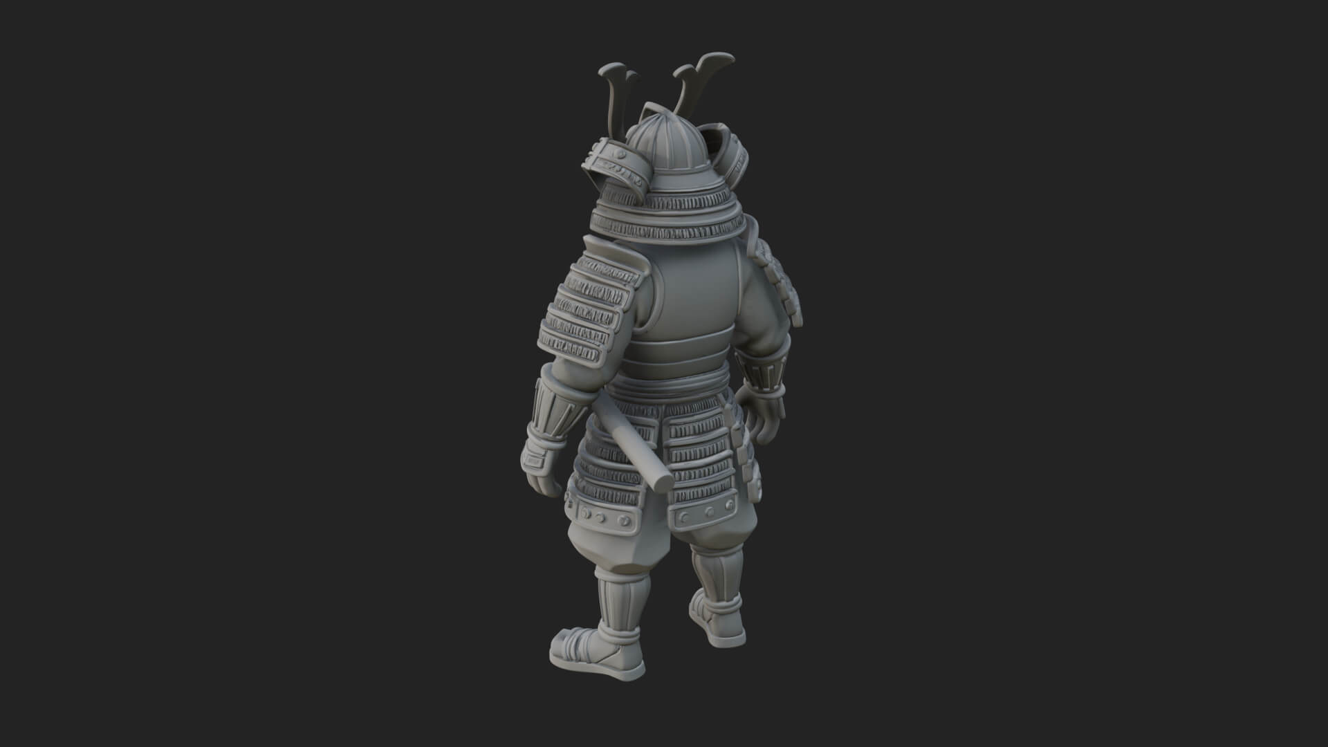 Samurai Armor Display Statue Design 7 3D Print Model 3D Model