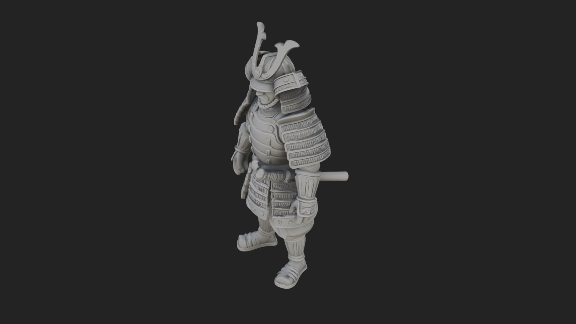 Samurai Armor Display Statue Design 7 3D Print Model 3D Model