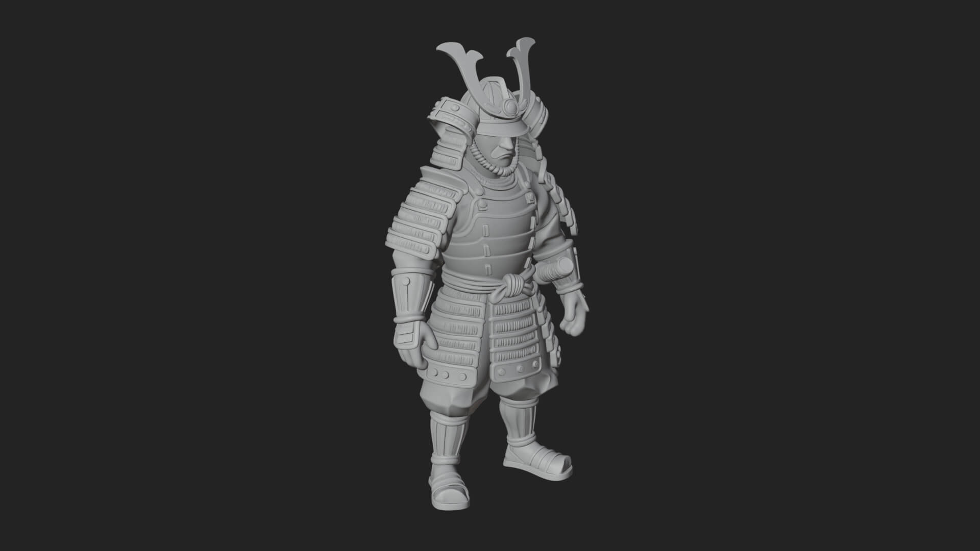 Samurai Armor Display Statue Design 7 3D Print Model 3D Model