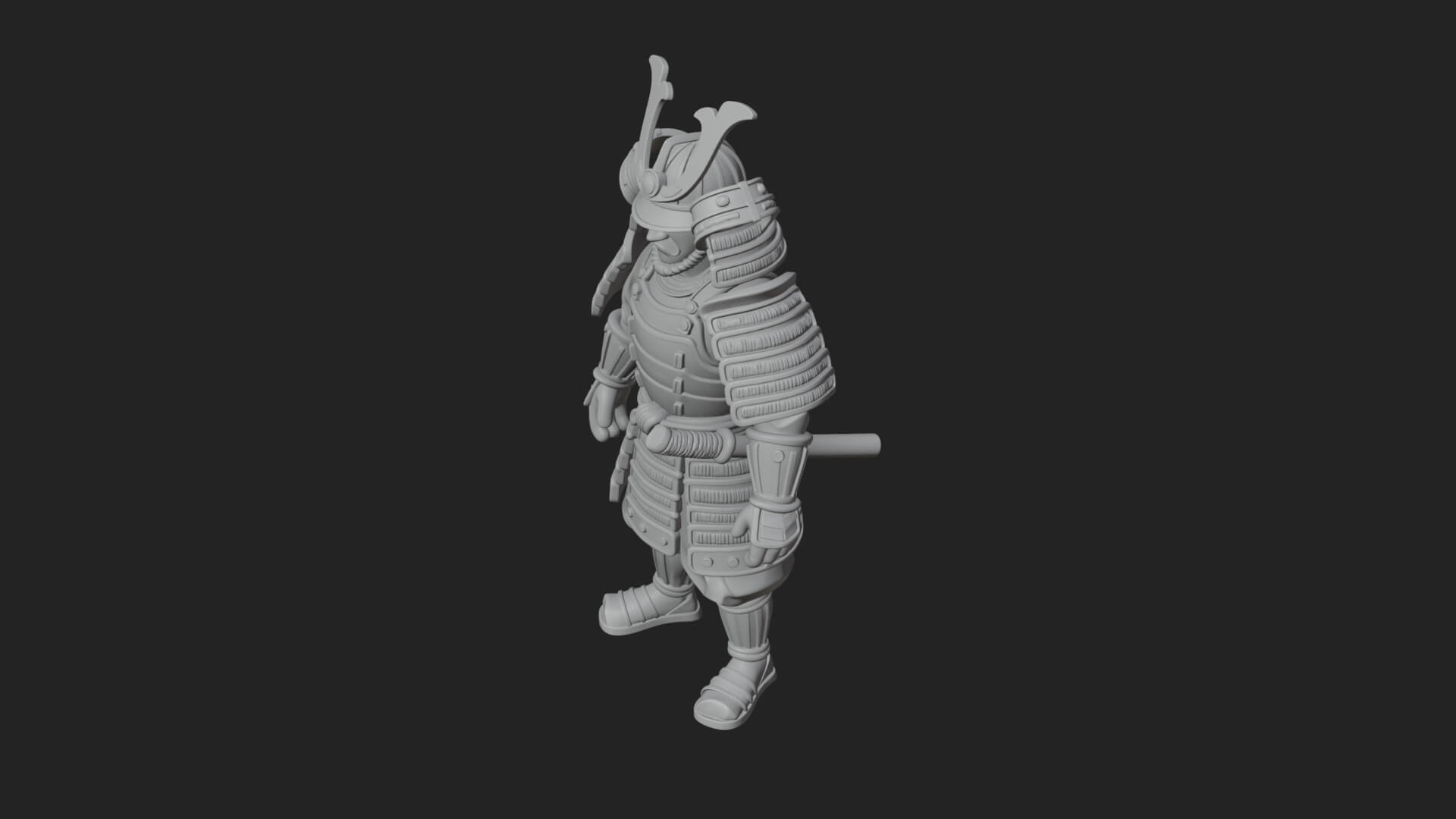 Samurai Armor Display Statue Design 7 3D Print Model 3D Model