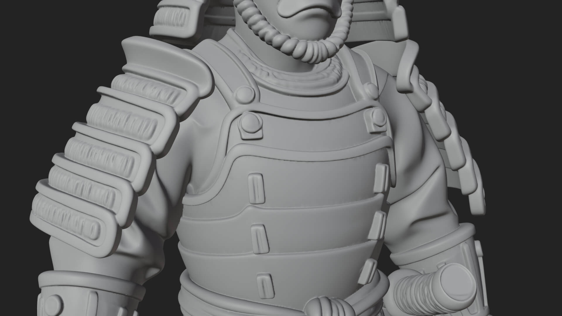 Samurai Armor Display Statue Design 7 3D Print Model 3D Model