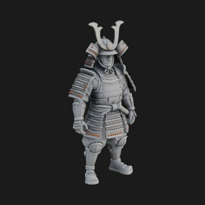 Samurai Armor Display Statue Design 8 3D Print Model