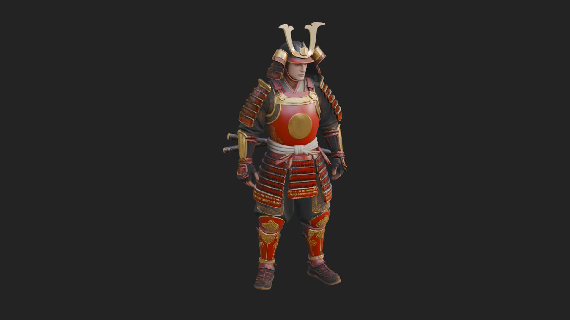 Samurai Armor Display Statue Design 9 3D Print Model 3D Model