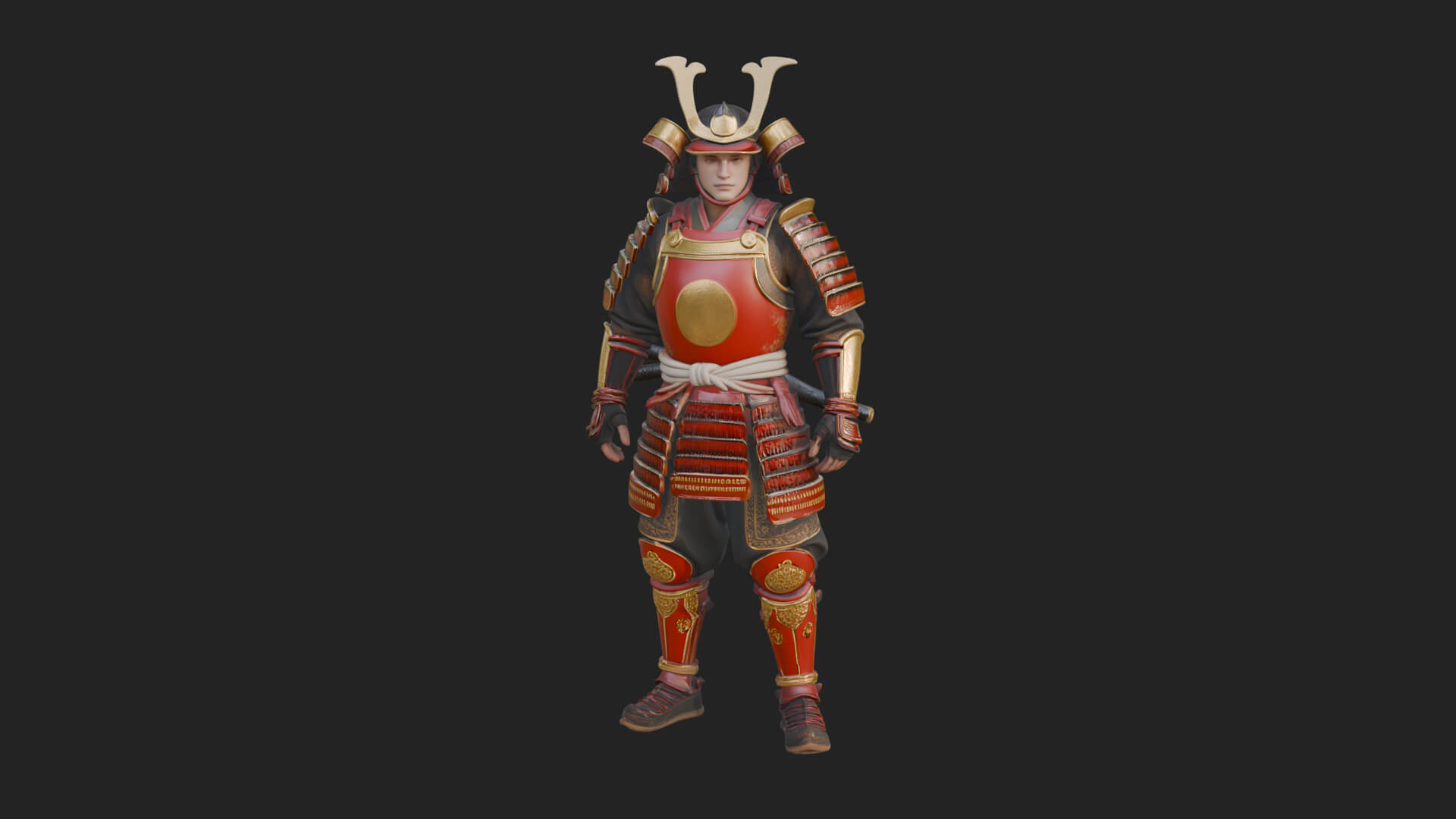 Samurai Armor Display Statue Design 9 3D Print Model 3D Model