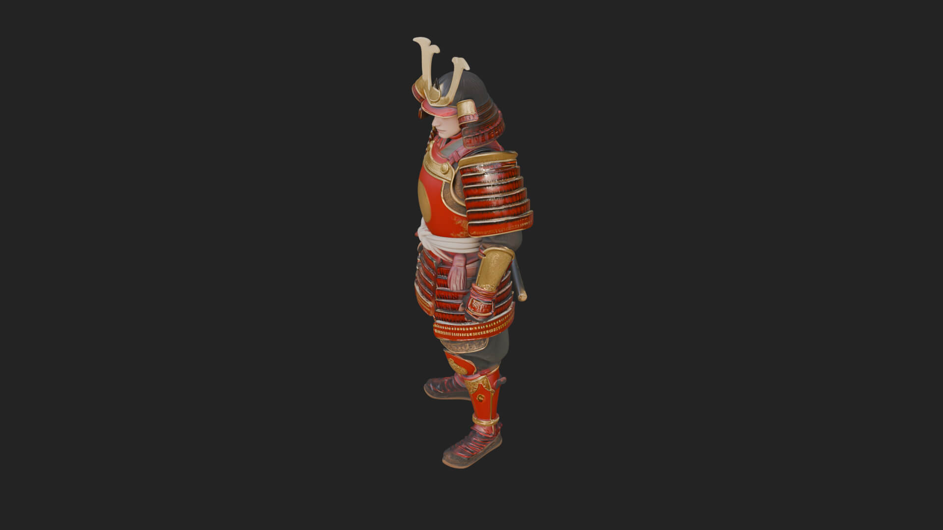 Samurai Armor Display Statue Design 9 3D Print Model 3D Model