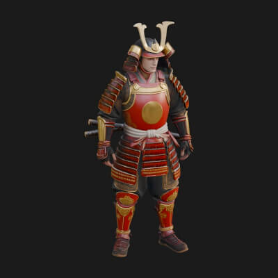 Samurai Armor Display Statue Design 9 3D Print Model