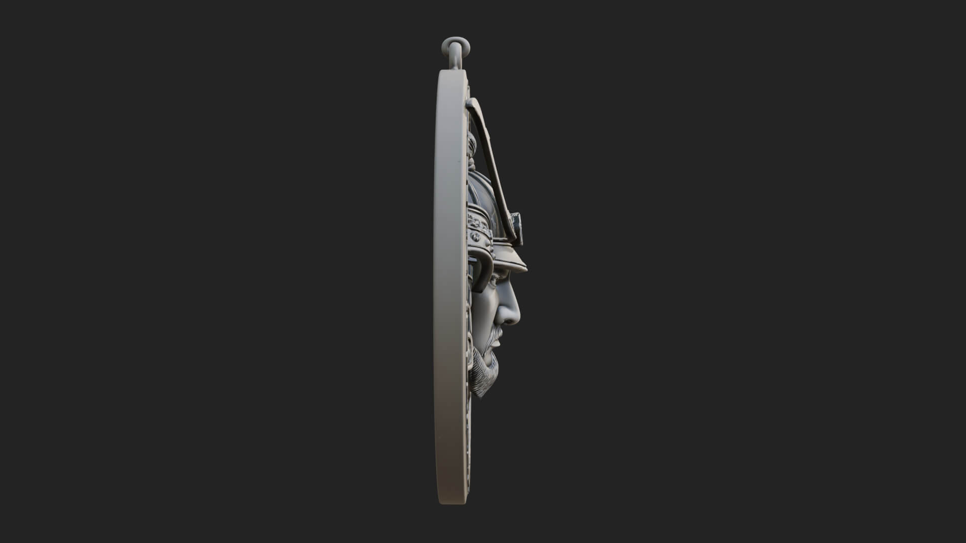 Samurai Helm Oval Plaque Design 1 3D Print Model 3D Model