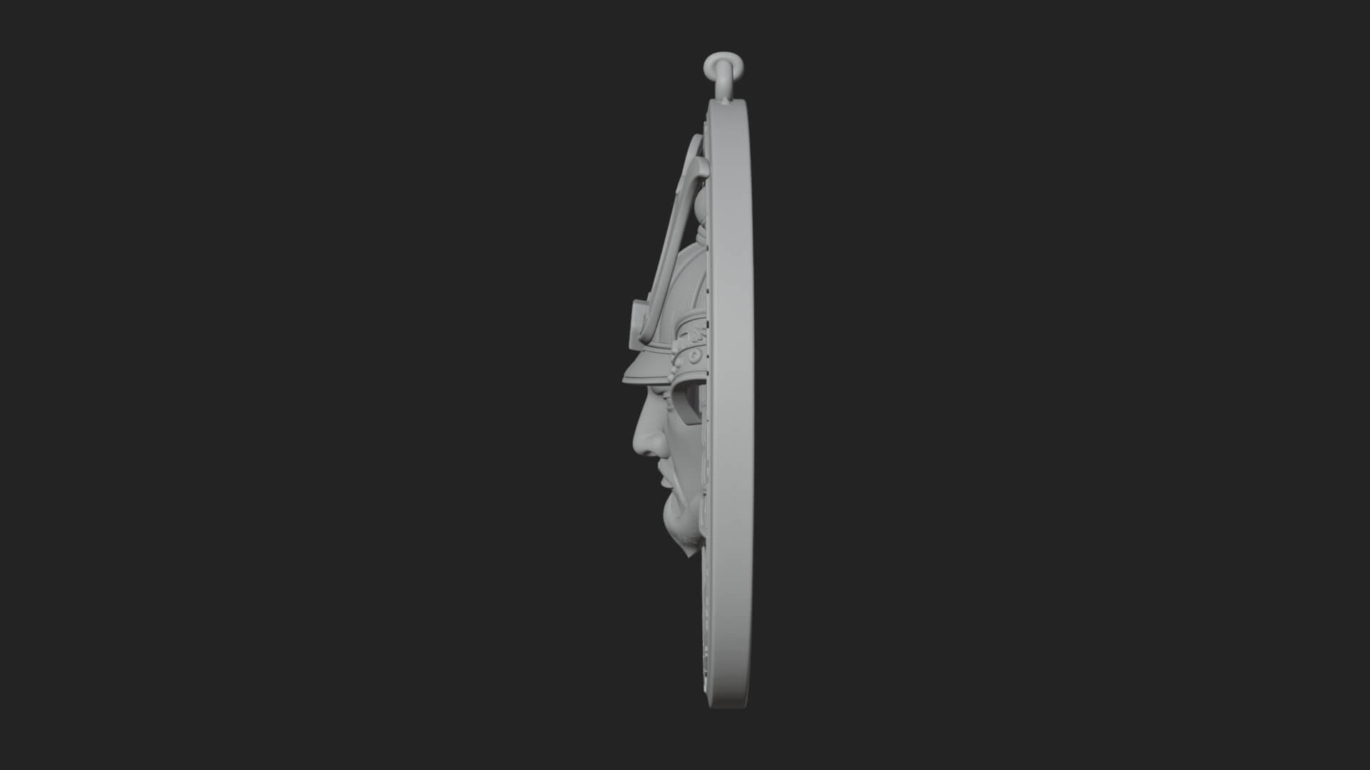 Samurai Helm Oval Plaque Design 1 3D Print Model 3D Model