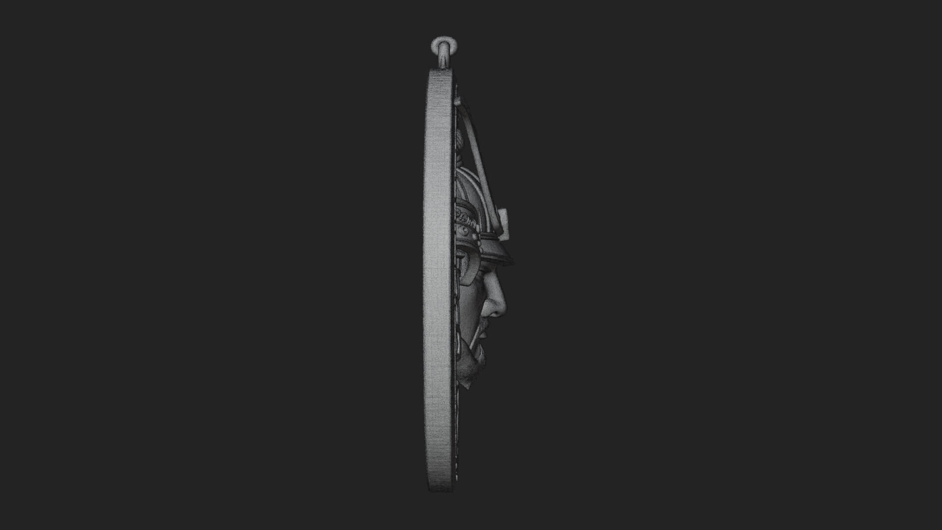 Samurai Helm Oval Plaque Design 1 3D Print Model 3D Model