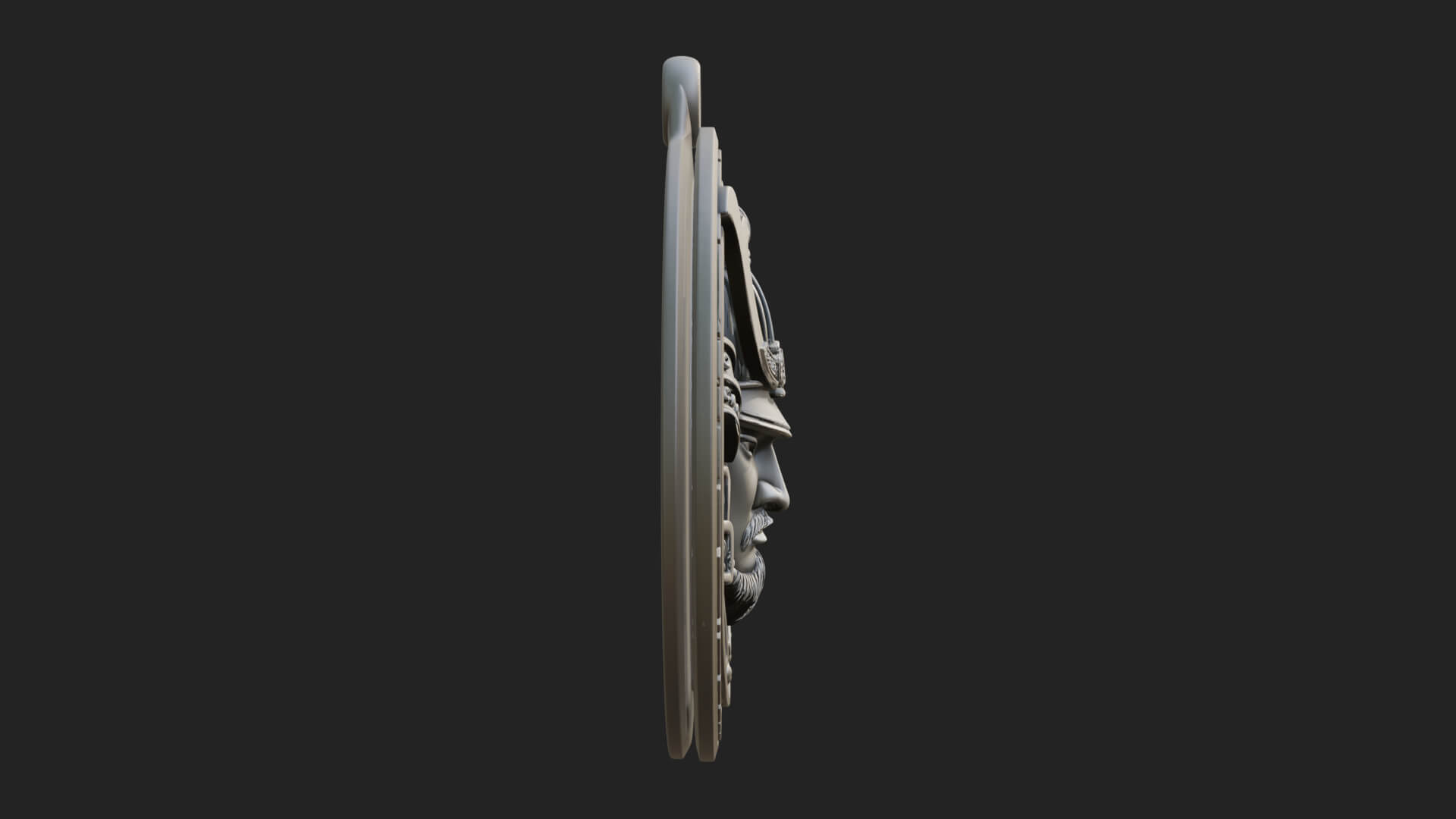 Samurai Helm Oval Plaque Design 2 3D Print Model 3D Model