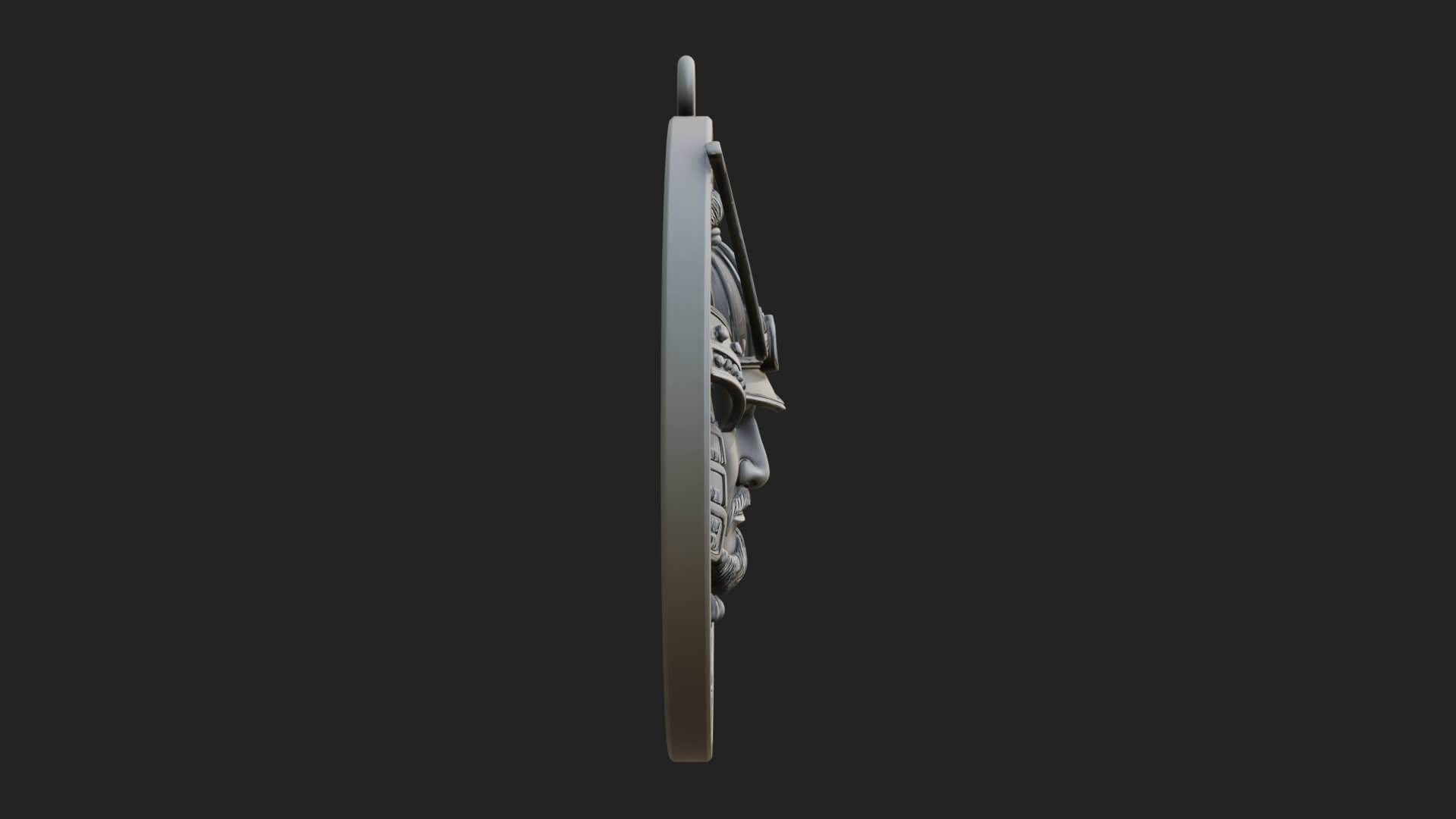 Samurai Helm Oval Plaque Design 3 3D Print Model 3D Model