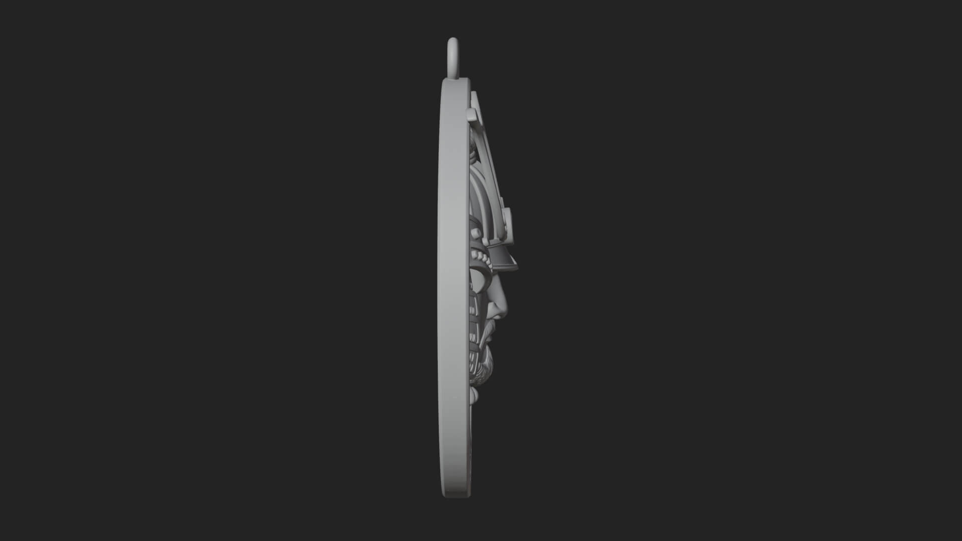 Samurai Helm Oval Plaque Design 3 3D Print Model 3D Model