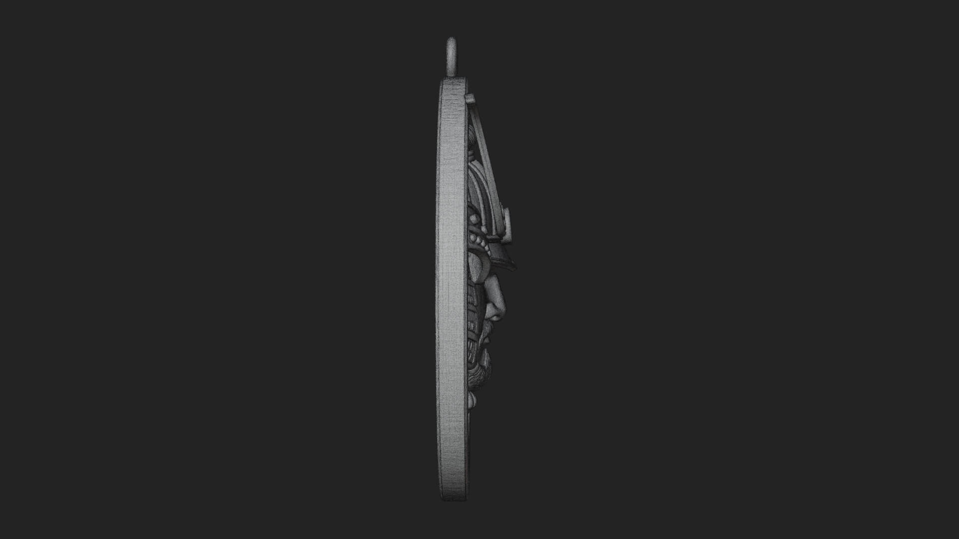 Samurai Helm Oval Plaque Design 3 3D Print Model 3D Model