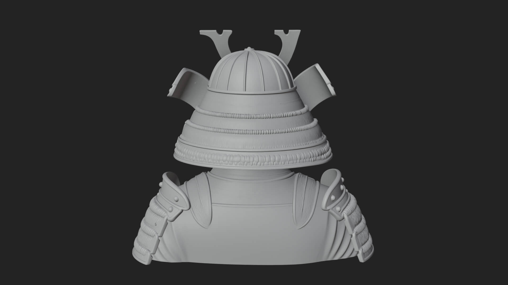 Samurai Kabuto Helm Bust Design 1 3D Print Model 3D Model