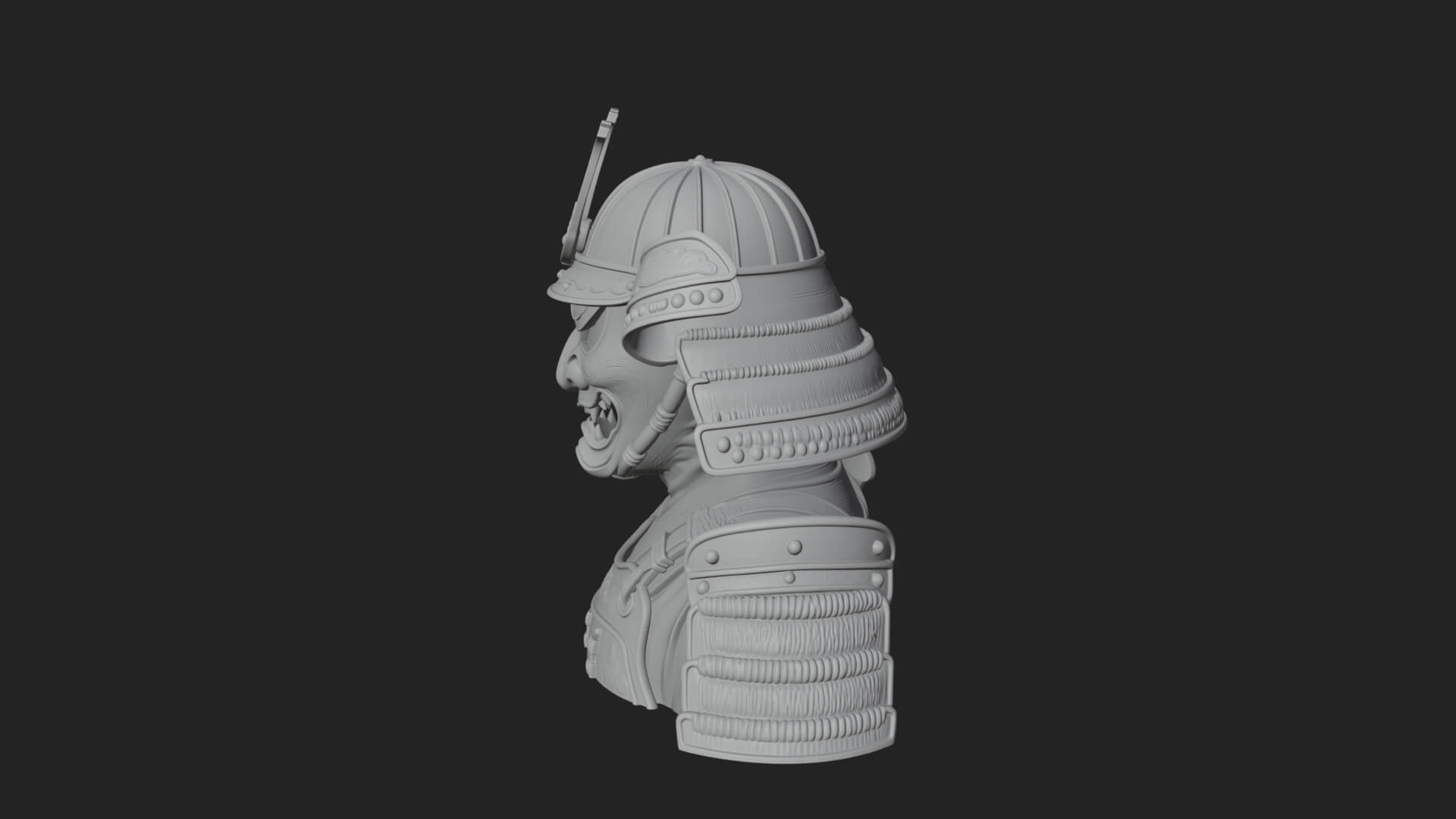 Samurai Kabuto Helm Bust Design 1 3D Print Model 3D Model