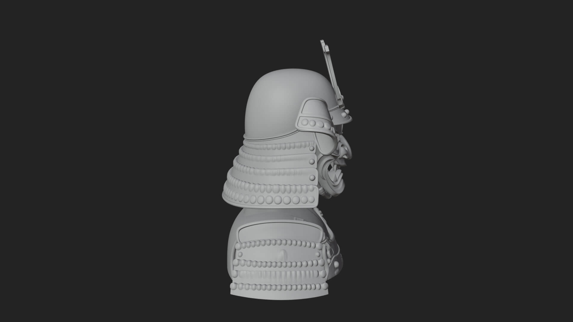 Samurai Kabuto Helm Bust Design 3 3D Print Model 3D Model