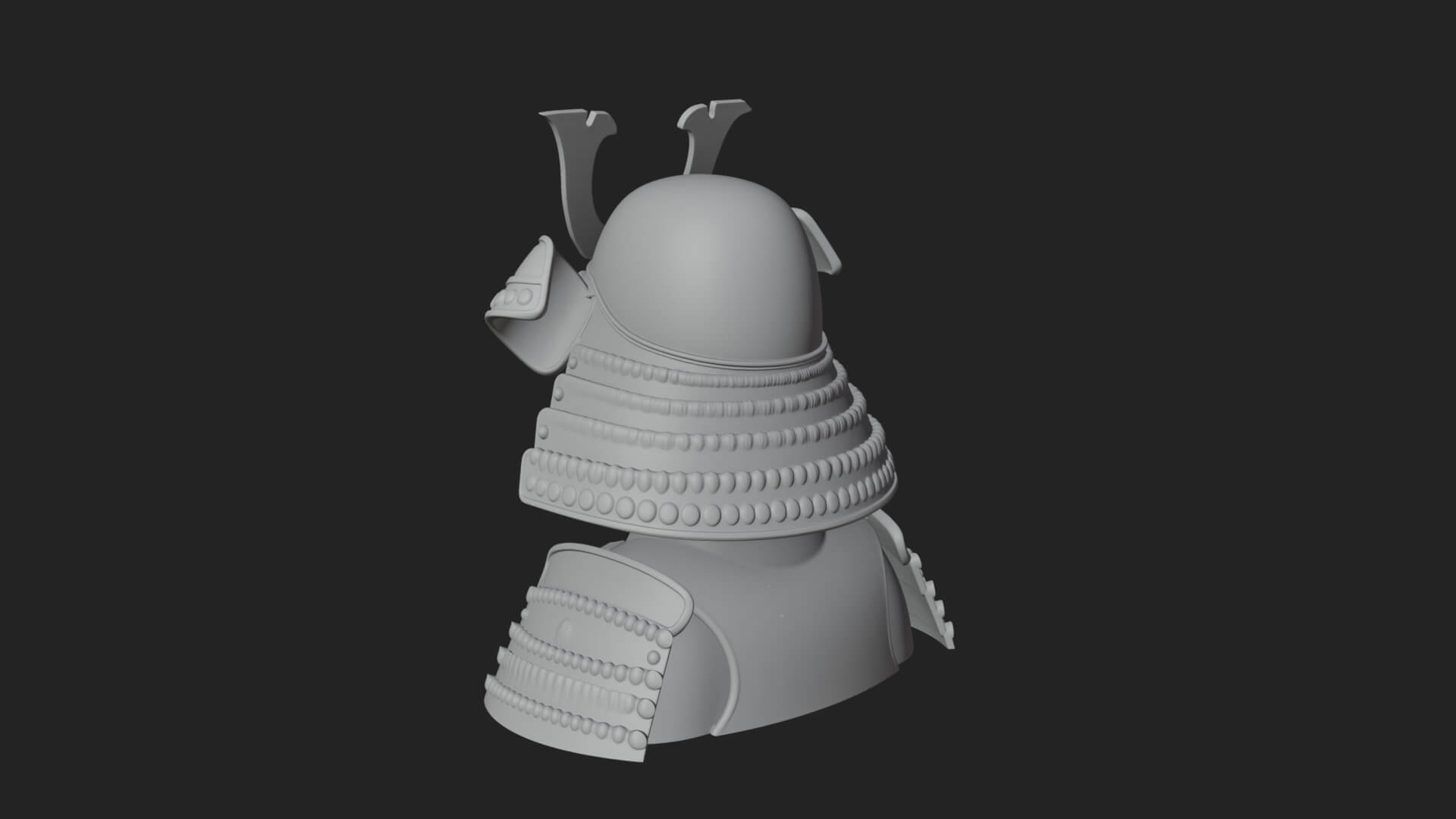 Samurai Kabuto Helm Bust Design 3 3D Print Model 3D Model