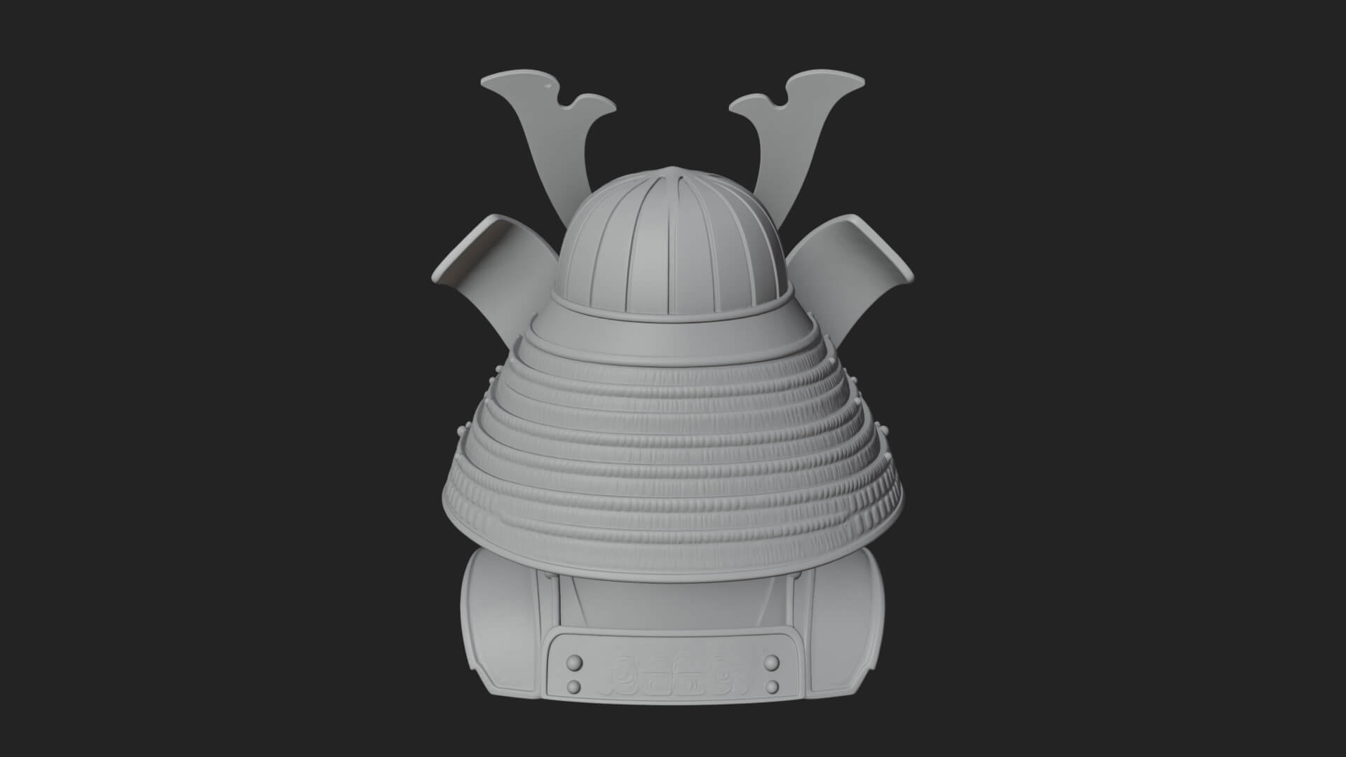 Samurai Kabuto Helm Bust Design 4 3D Print Model 3D Model