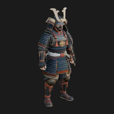 Samurai Warrior Statue Design 1 3D Print Model