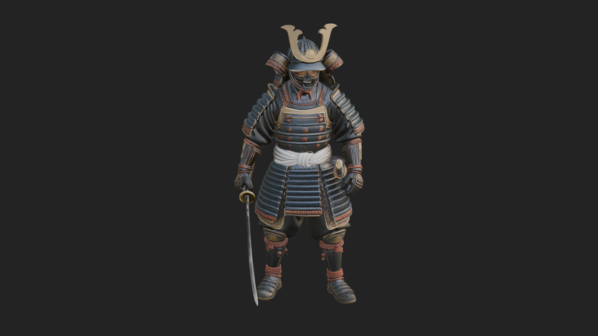 Samurai Warrior Statue Design 10 3D Print Model 3D Model