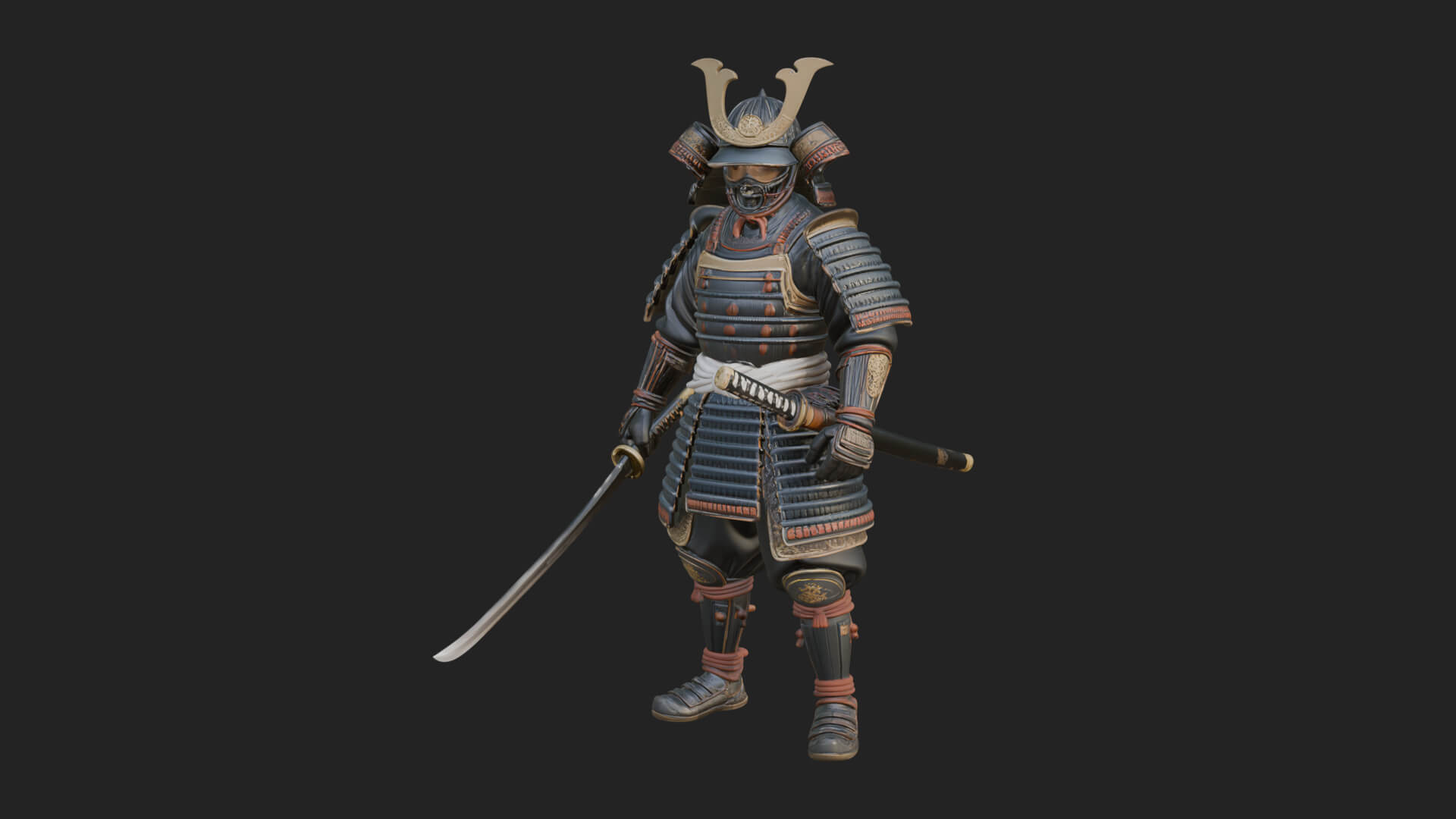 Samurai Warrior Statue Design 10 3D Print Model 3D Model