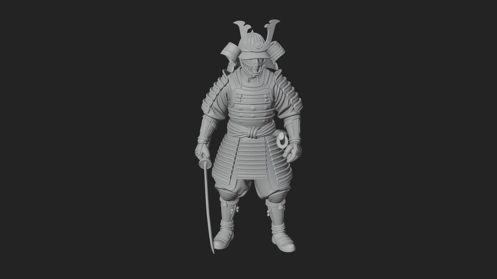 Samurai Warrior Statue Design 10 3D Print Model 3D Model