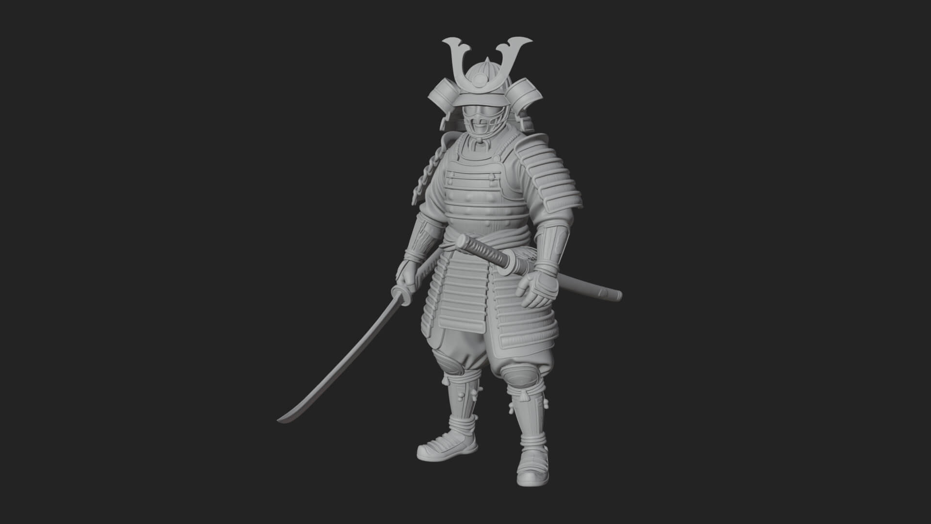 Samurai Warrior Statue Design 10 3D Print Model 3D Model