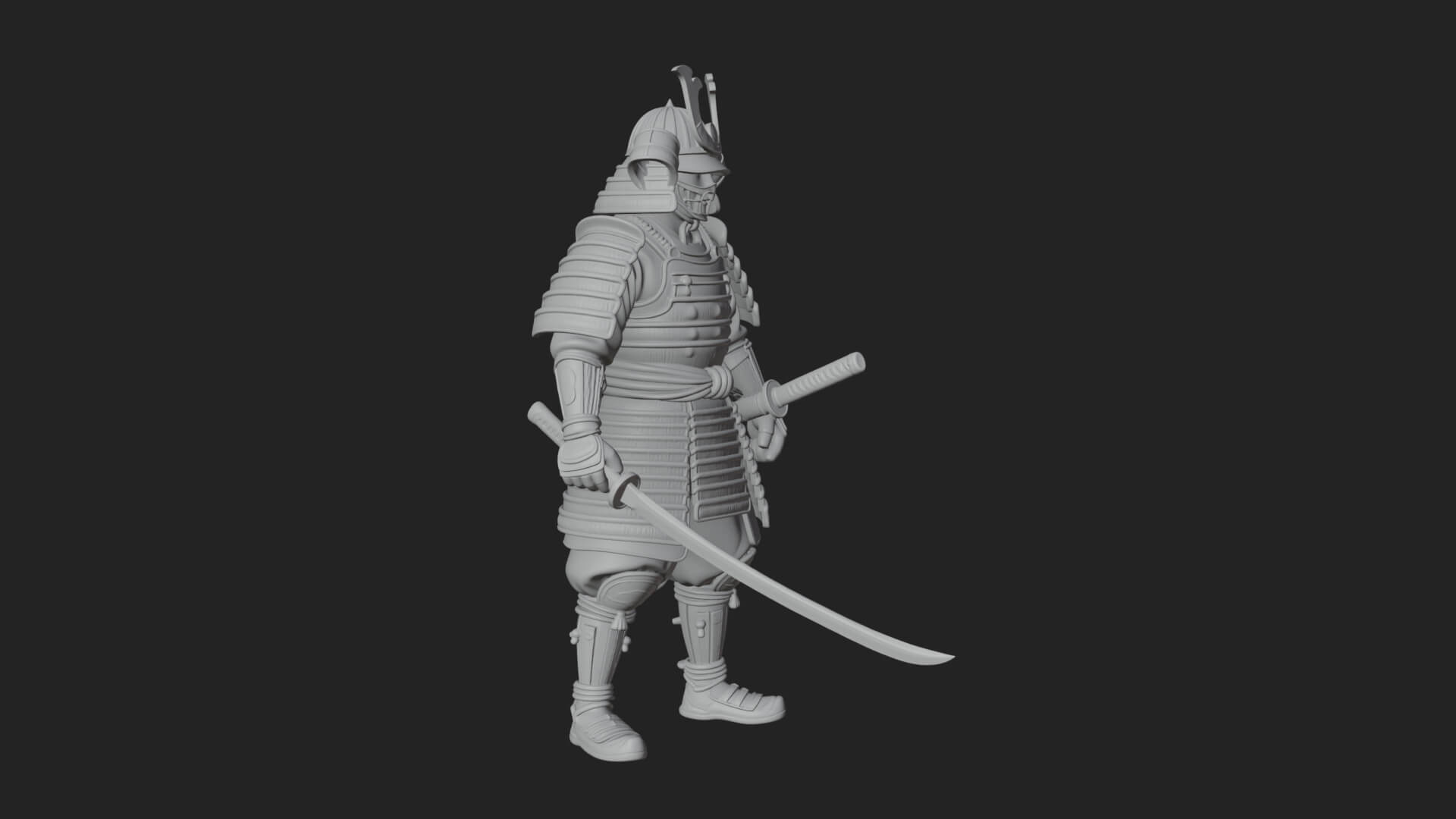 Samurai Warrior Statue Design 10 3D Print Model 3D Model