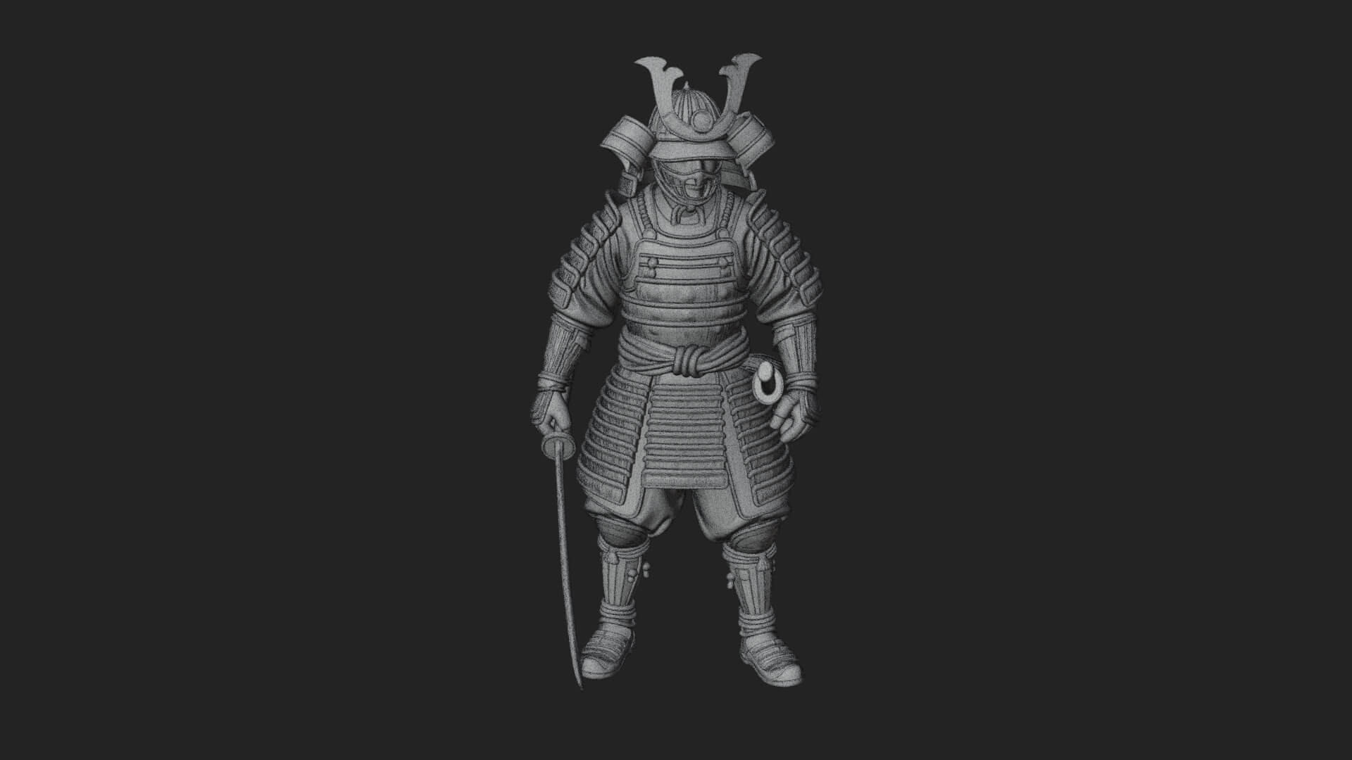 Samurai Warrior Statue Design 10 3D Print Model 3D Model