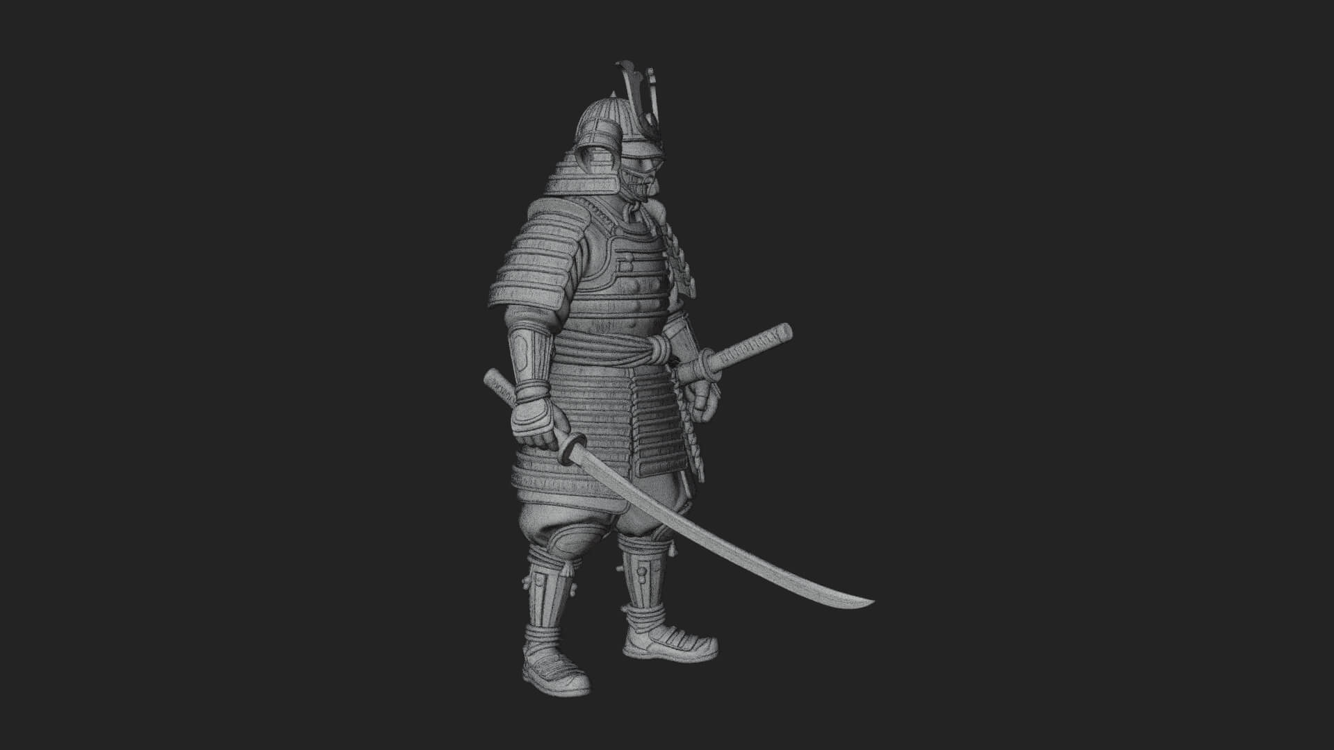 Samurai Warrior Statue Design 10 3D Print Model 3D Model