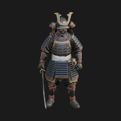 Samurai Warrior Statue Design 10 3D Print Model