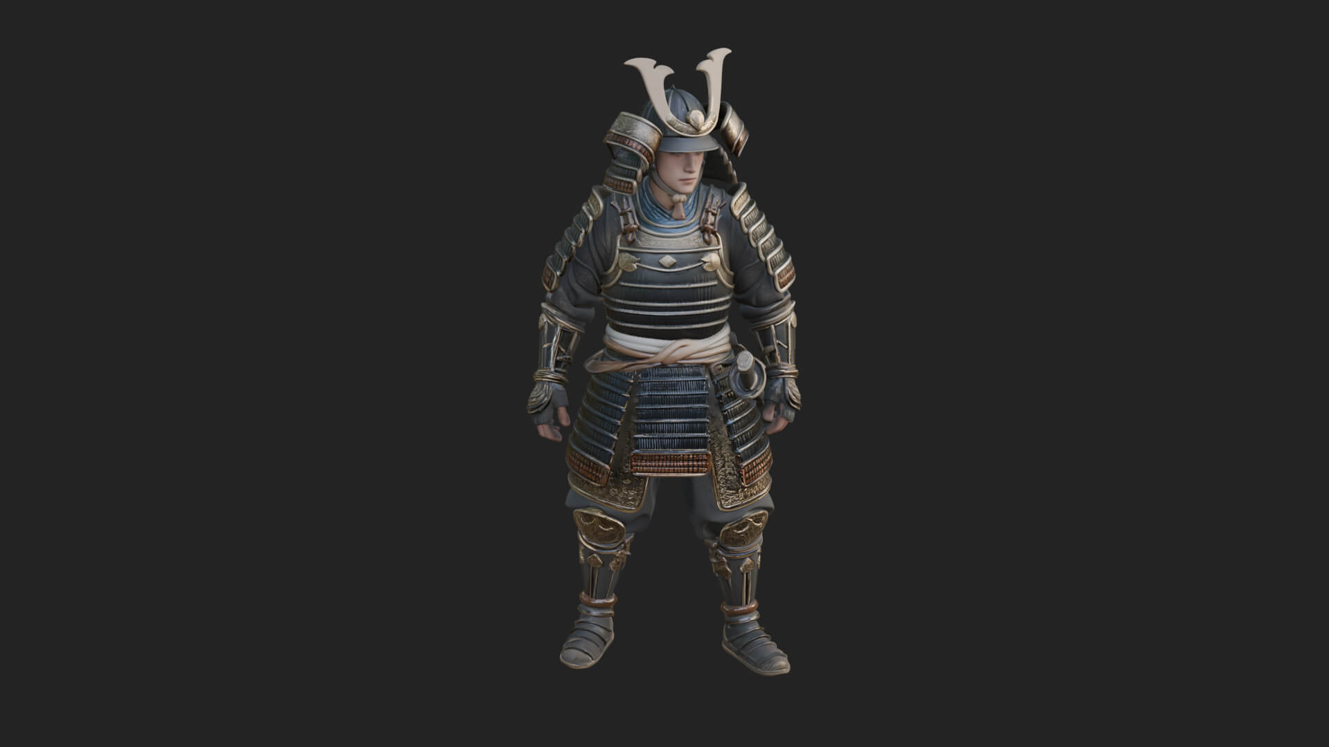 Samurai Warrior Statue Design 11 3D Print Model 3D Model