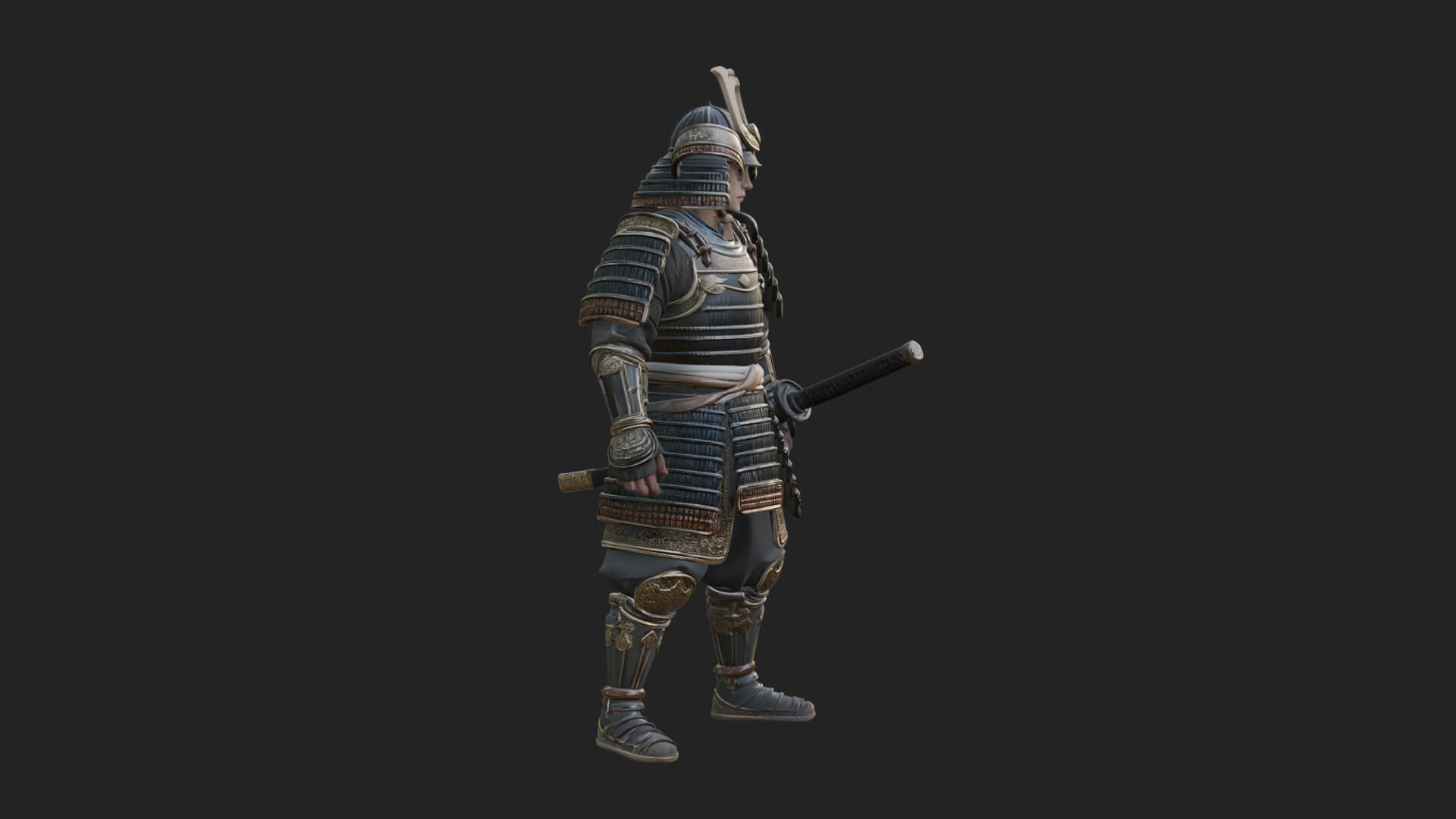 Samurai Warrior Statue Design 11 3D Print Model 3D Model
