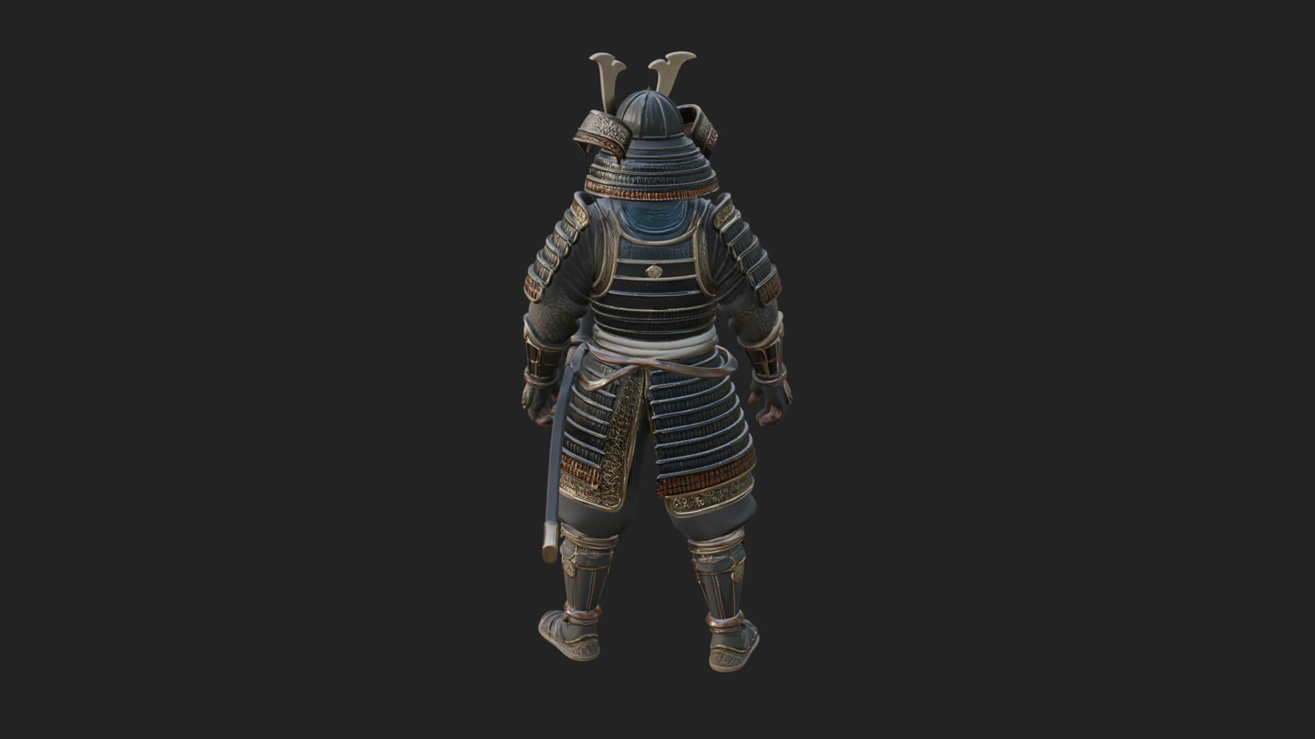 Samurai Warrior Statue Design 11 3D Print Model 3D Model