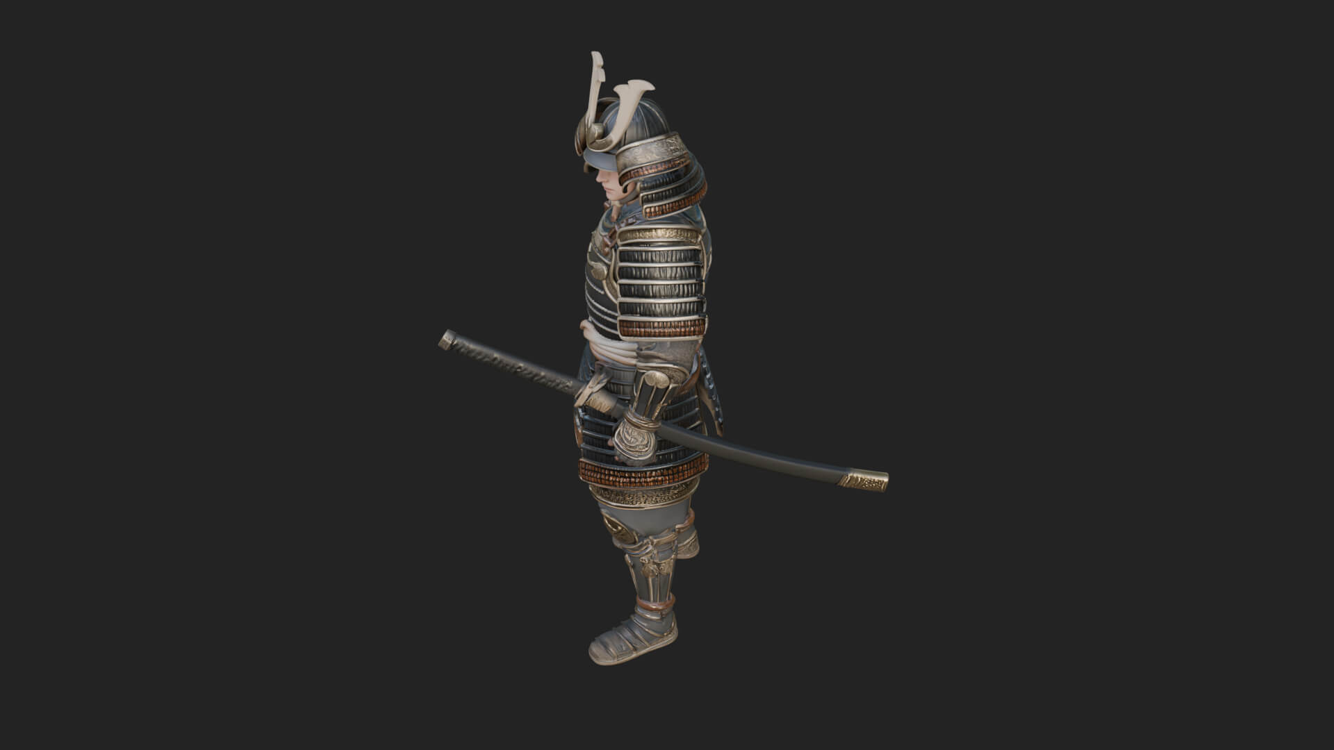 Samurai Warrior Statue Design 11 3D Print Model 3D Model