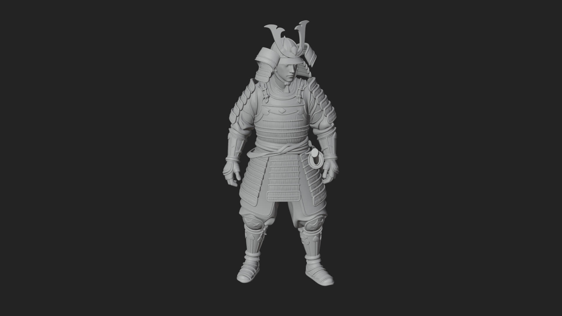 Samurai Warrior Statue Design 11 3D Print Model 3D Model
