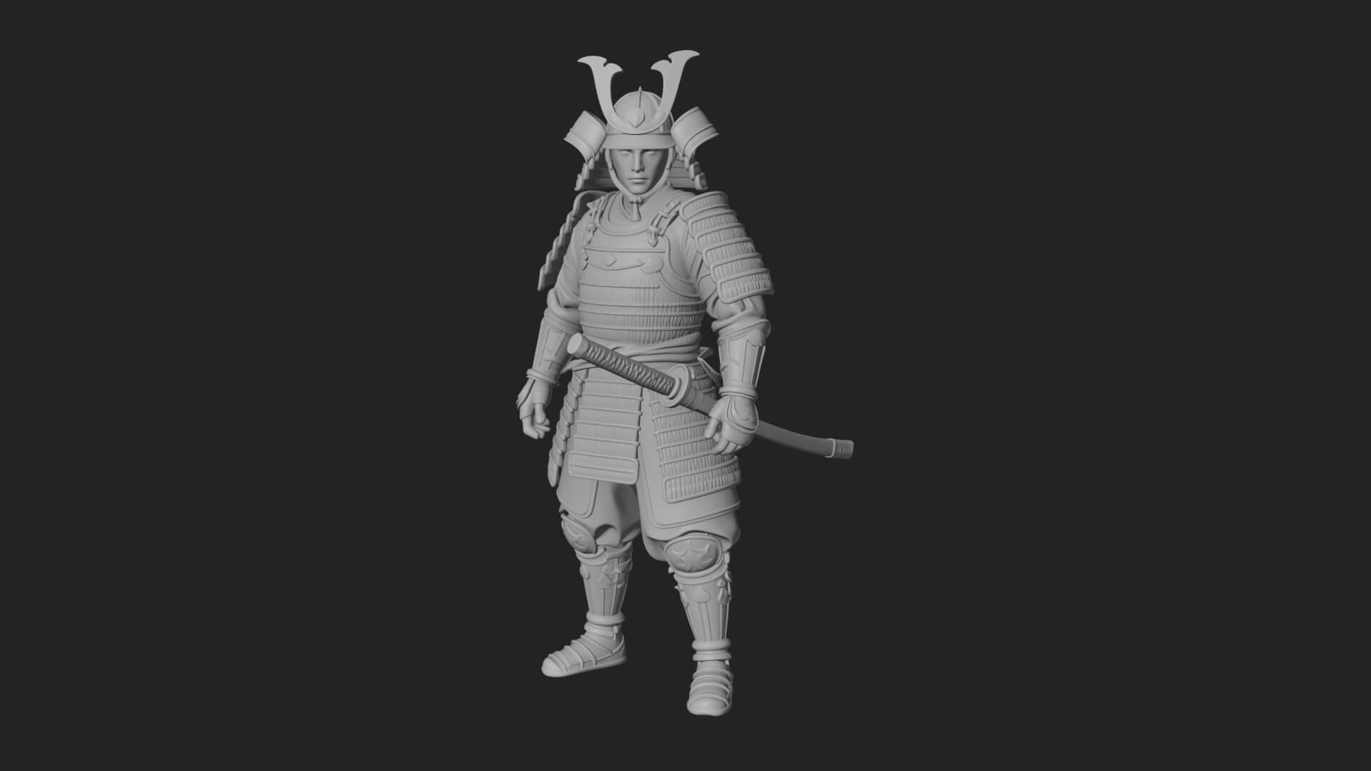 Samurai Warrior Statue Design 11 3D Print Model 3D Model