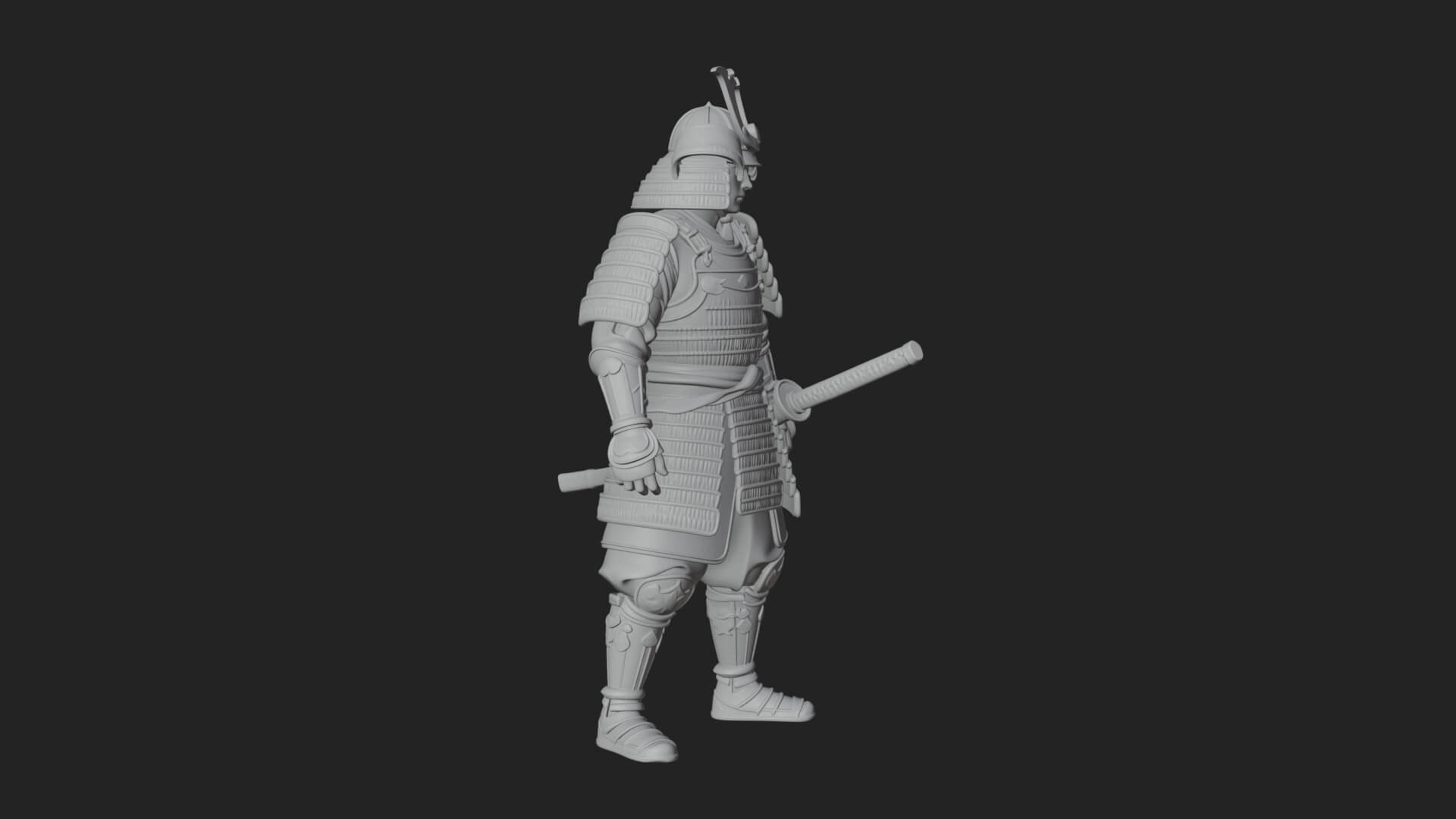 Samurai Warrior Statue Design 11 3D Print Model 3D Model