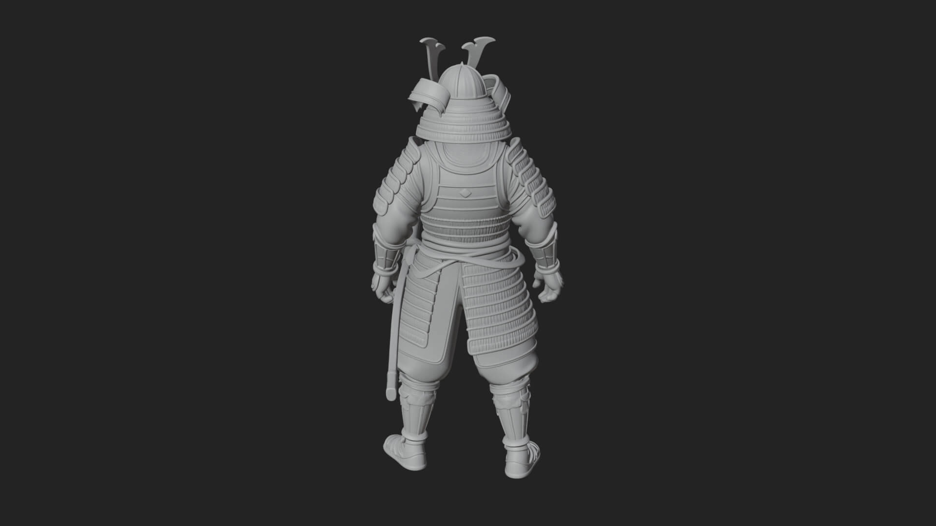 Samurai Warrior Statue Design 11 3D Print Model 3D Model