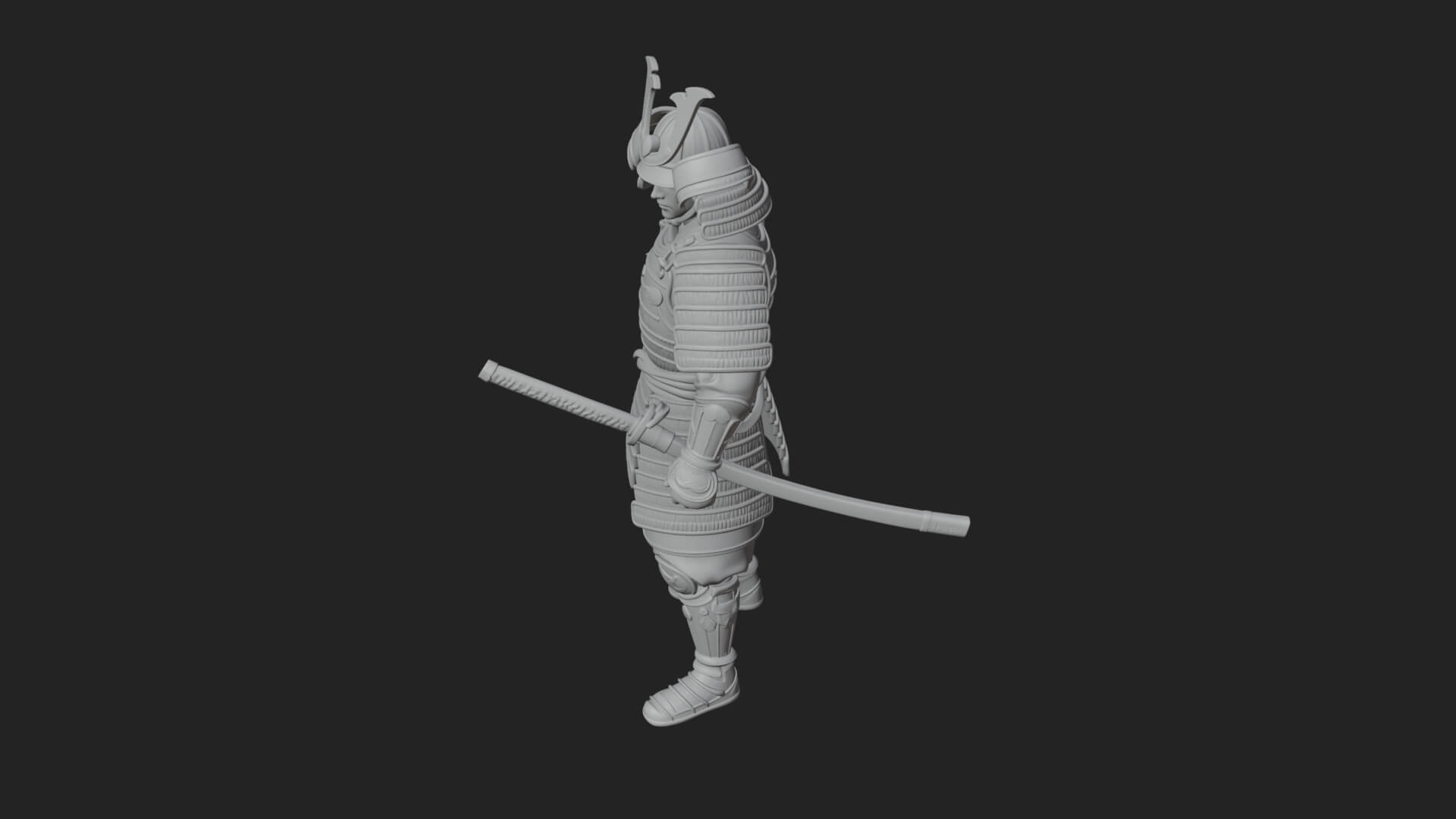 Samurai Warrior Statue Design 11 3D Print Model 3D Model