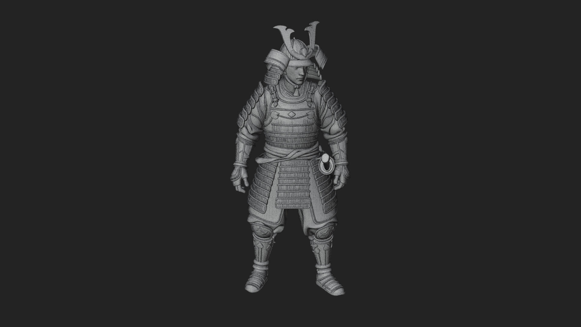 Samurai Warrior Statue Design 11 3D Print Model 3D Model