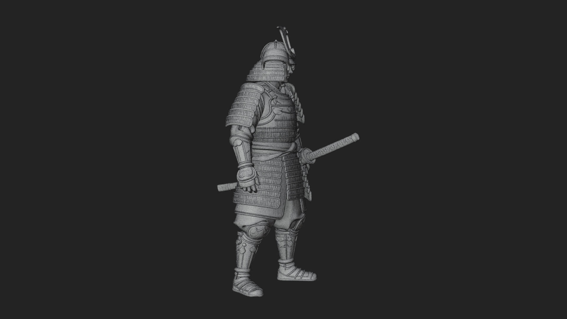 Samurai Warrior Statue Design 11 3D Print Model 3D Model