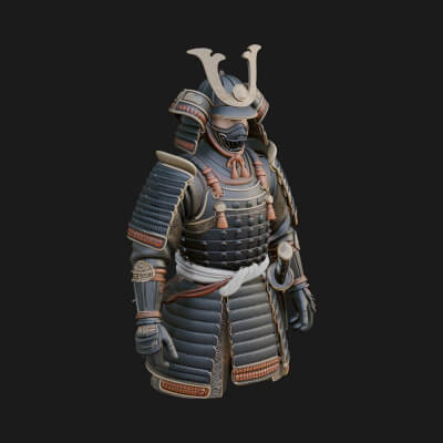 Samurai Warrior Statue Design 3 3D Print Model