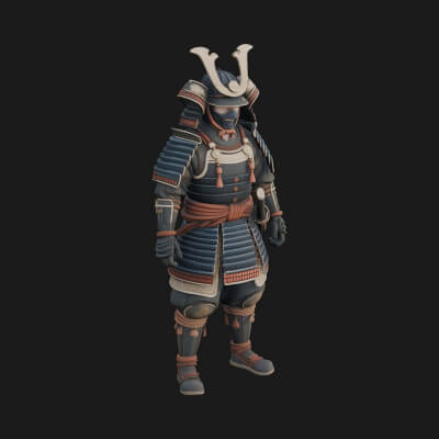 Samurai Warrior Statue Design 7 3D Print Model