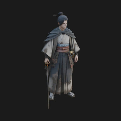 Samurai Warrior Statue Design 8 3D Print Model