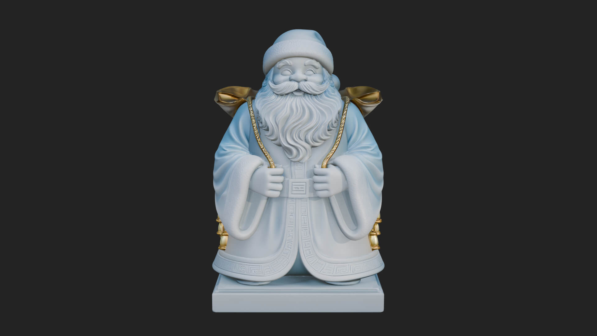 Santa Claus With Gift Sack Statue Design 10 3D Print Model 3D Model