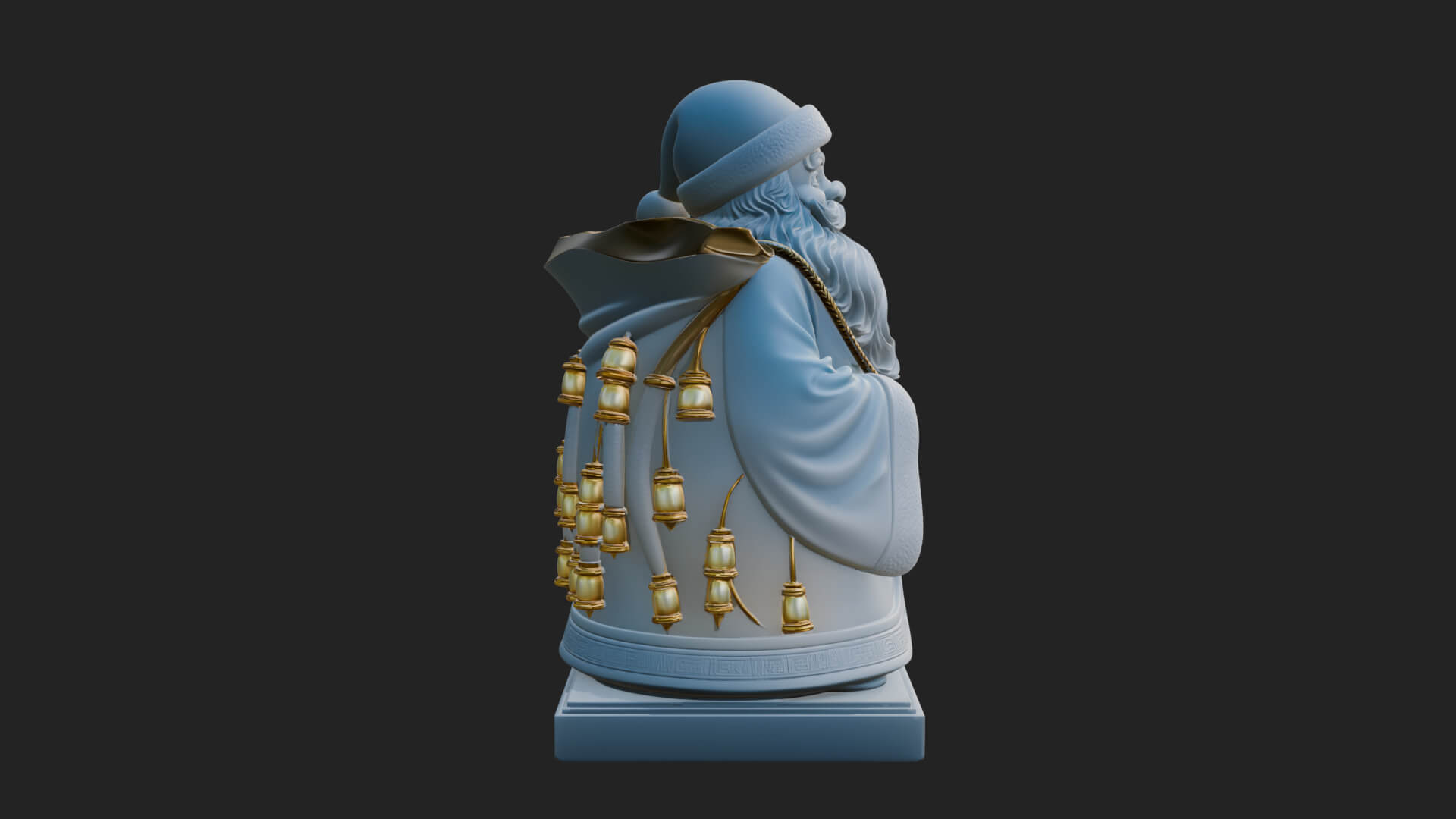 Santa Claus With Gift Sack Statue Design 10 3D Print Model 3D Model