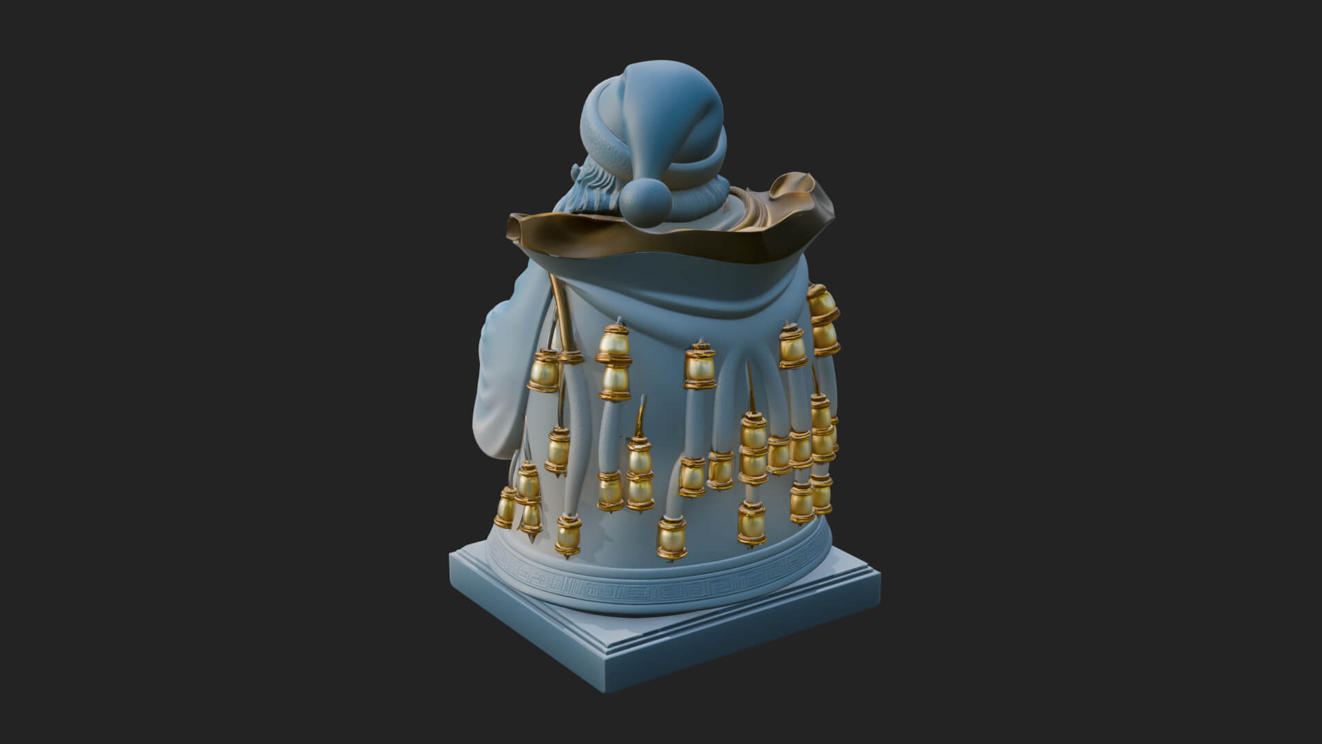 Santa Claus With Gift Sack Statue Design 10 3D Print Model 3D Model
